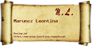 Maruncz Leontina névjegykártya